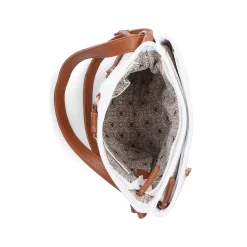 Online | Handbag Pure White-Nut Brown Bags