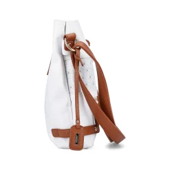 Online | Handbag Pure White-Nut Brown Bags