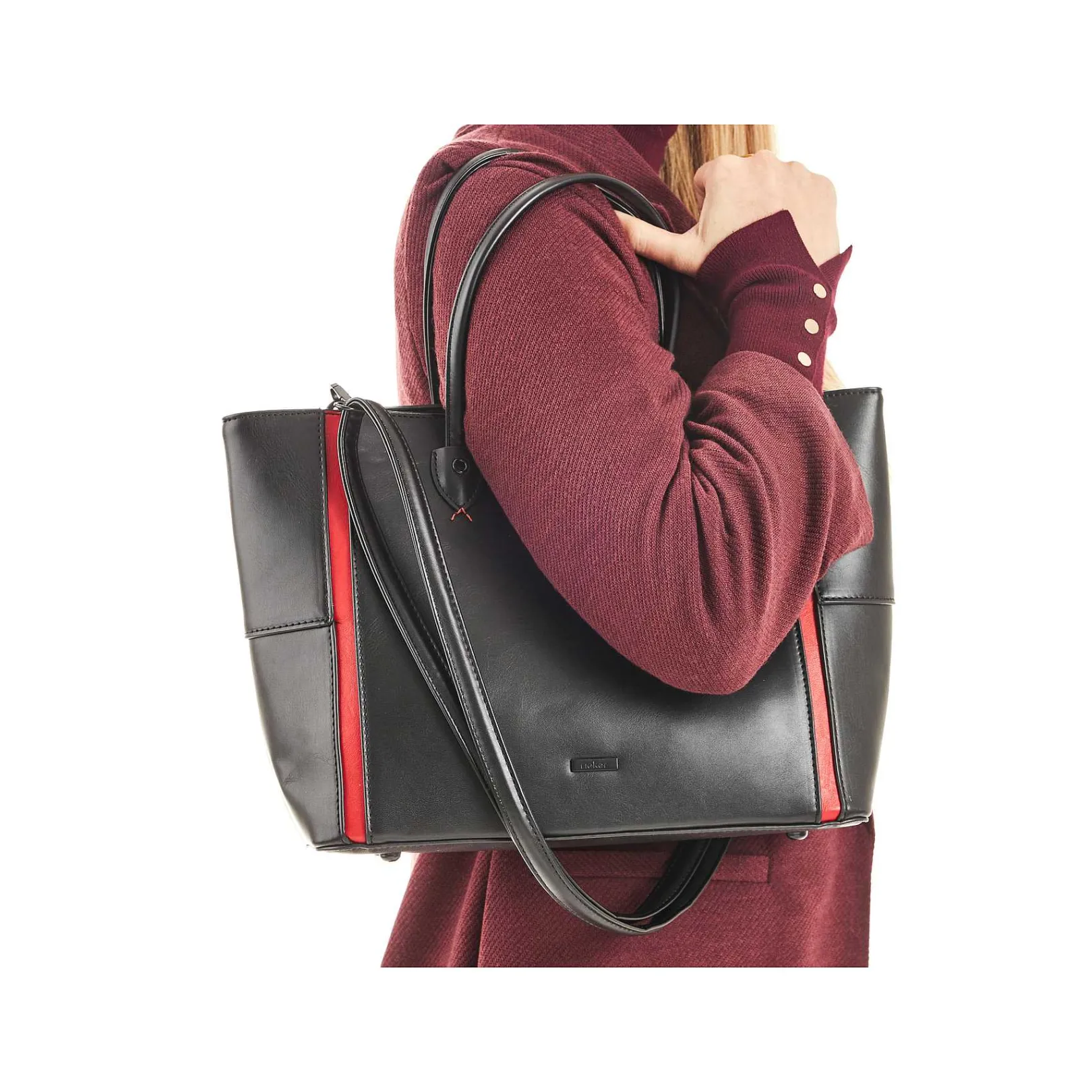 | Shopper Jet Black-Fire Red Bags