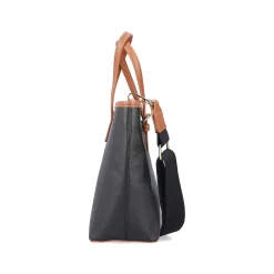 Hot | Shopper Steel Black-Nougat Brown Bags
