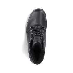 Hot Men'S Corded Boots, Glossy Black Men'S Boots