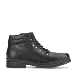 Hot Men'S Corded Boots, Glossy Black Men'S Boots