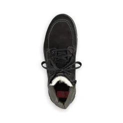 Hot Men'S Corded Boots Deep Black Men'S Boots