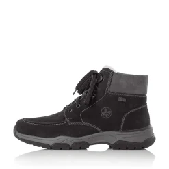 Hot Men'S Corded Boots Deep Black Men'S Boots