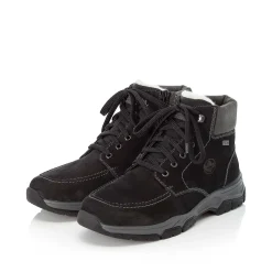 Hot Men'S Corded Boots Deep Black Men'S Boots