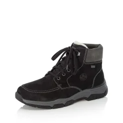 Hot Men'S Corded Boots Deep Black Men'S Boots