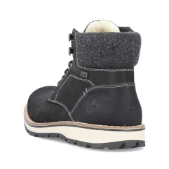 Hot Men'S Corded Boots Deep Black Men'S Boots