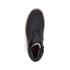 Hot Men'S Corded Boots Deep Black Men'S Boots