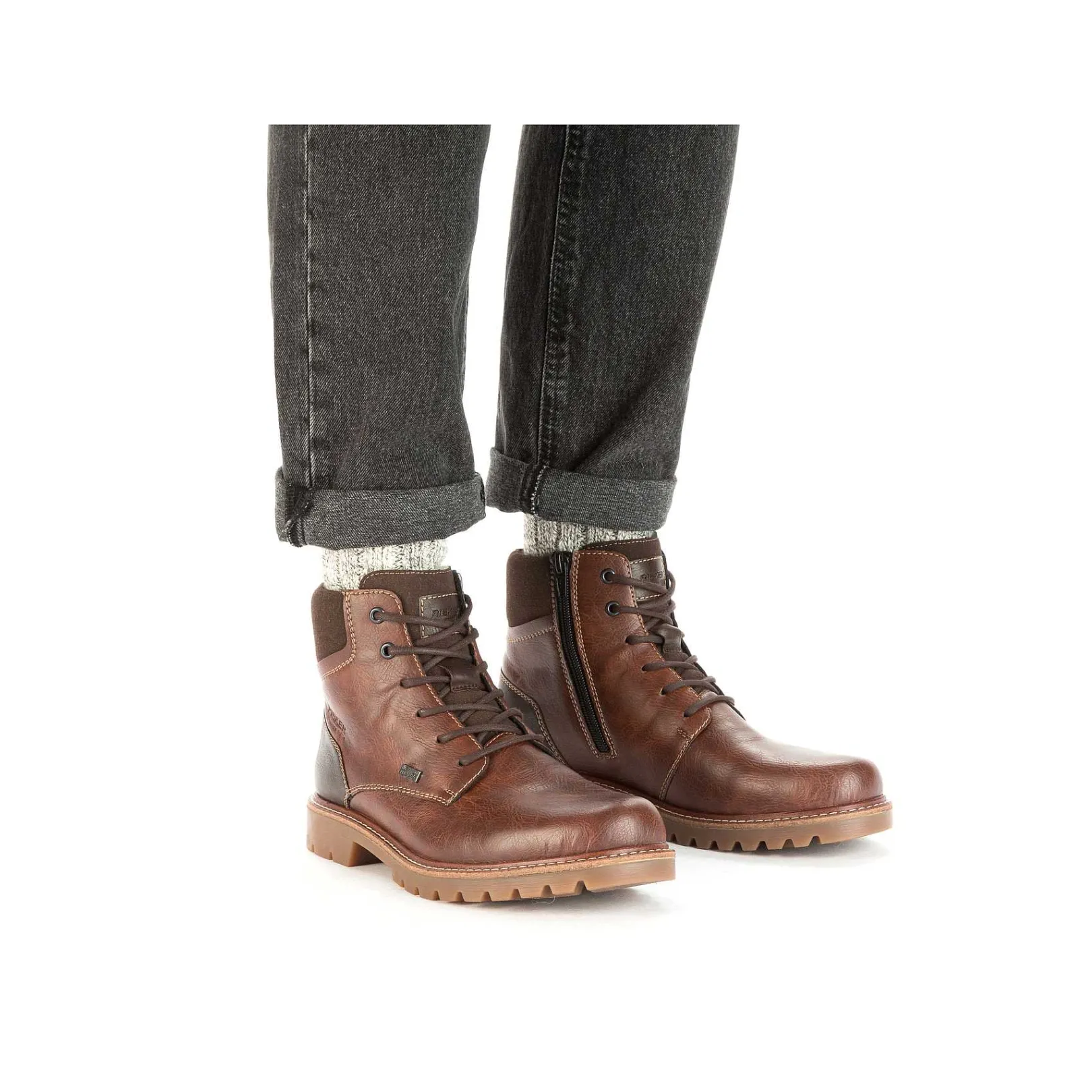 New Men'S Corded Boots Chestnut Brown Men'S Boots