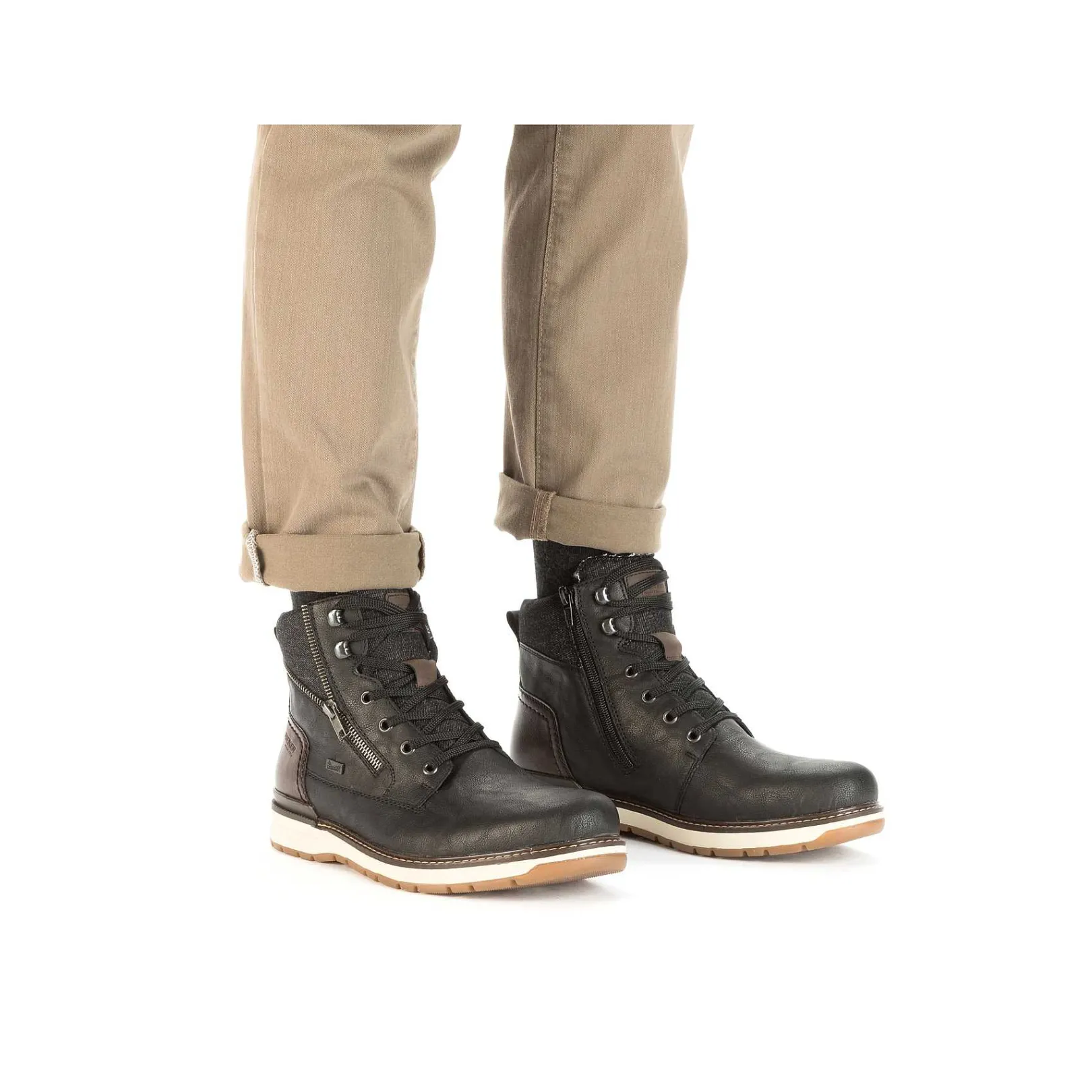 Men'S Corded Boots Night Black Men'S Boots