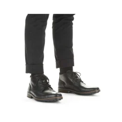 Men'S Corded Boots, Glossy Black Men'S Boots
