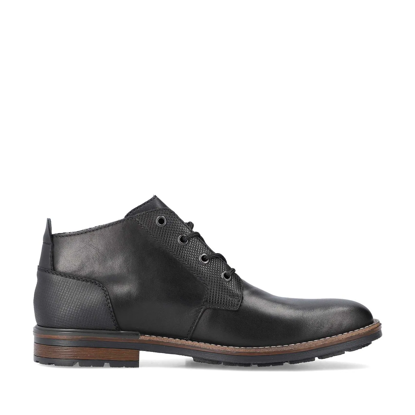Men'S Corded Boots, Glossy Black Men'S Boots
