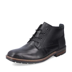 Men'S Corded Boots, Glossy Black Men'S Boots