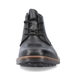 Men'S Corded Boots, Glossy Black Men'S Boots