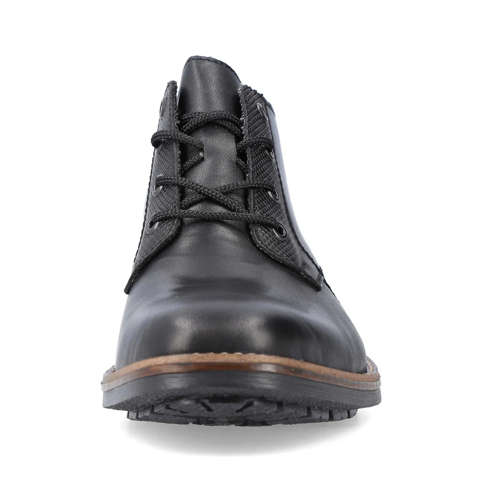 Men'S Corded Boots, Glossy Black Men'S Boots
