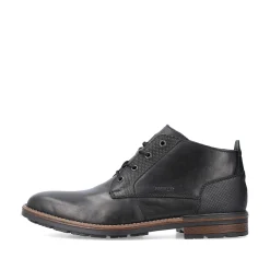 Men'S Corded Boots, Glossy Black Men'S Boots