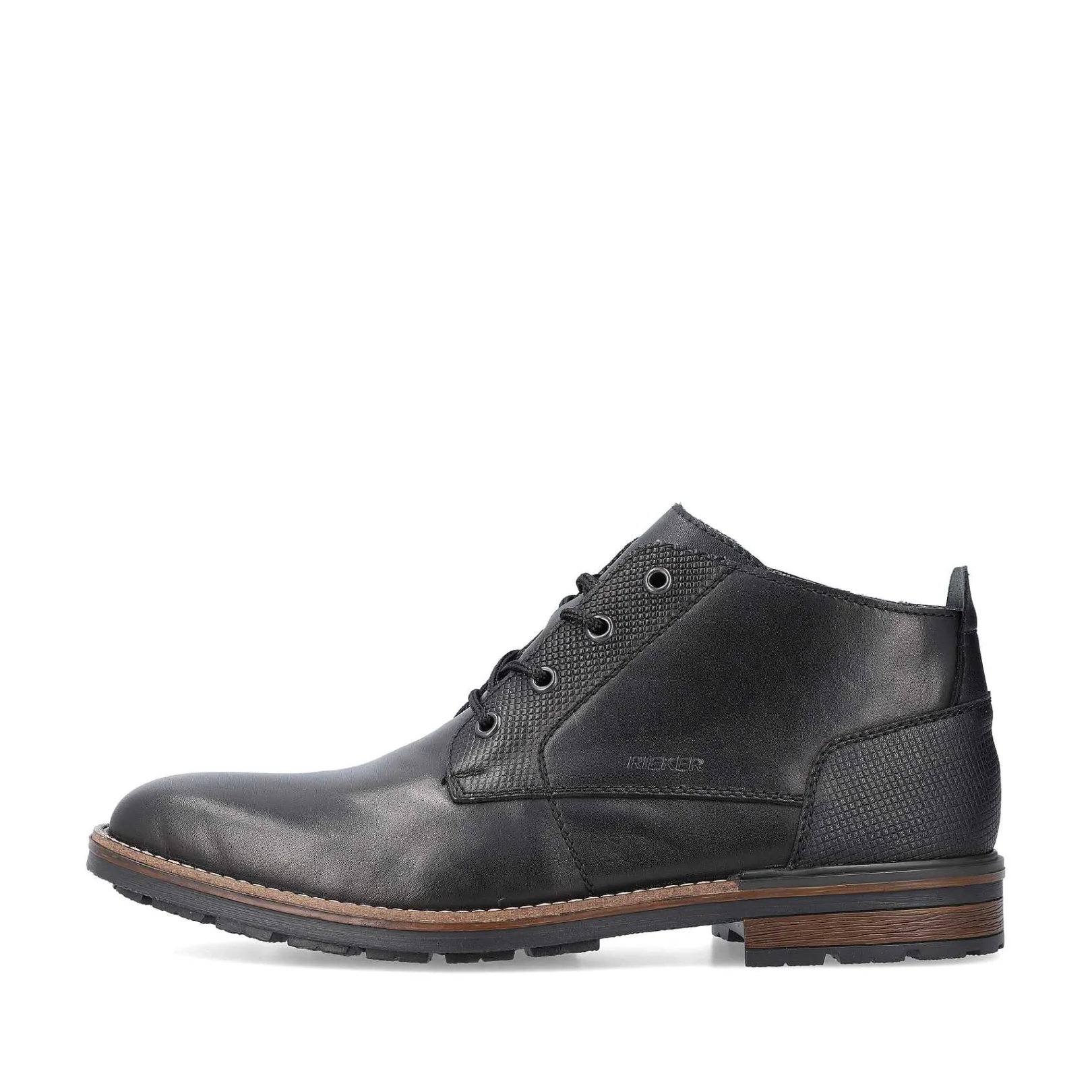 Men'S Corded Boots, Glossy Black Men'S Boots
