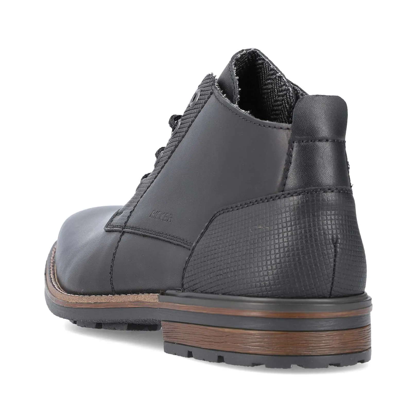 Men'S Corded Boots, Glossy Black Men'S Boots