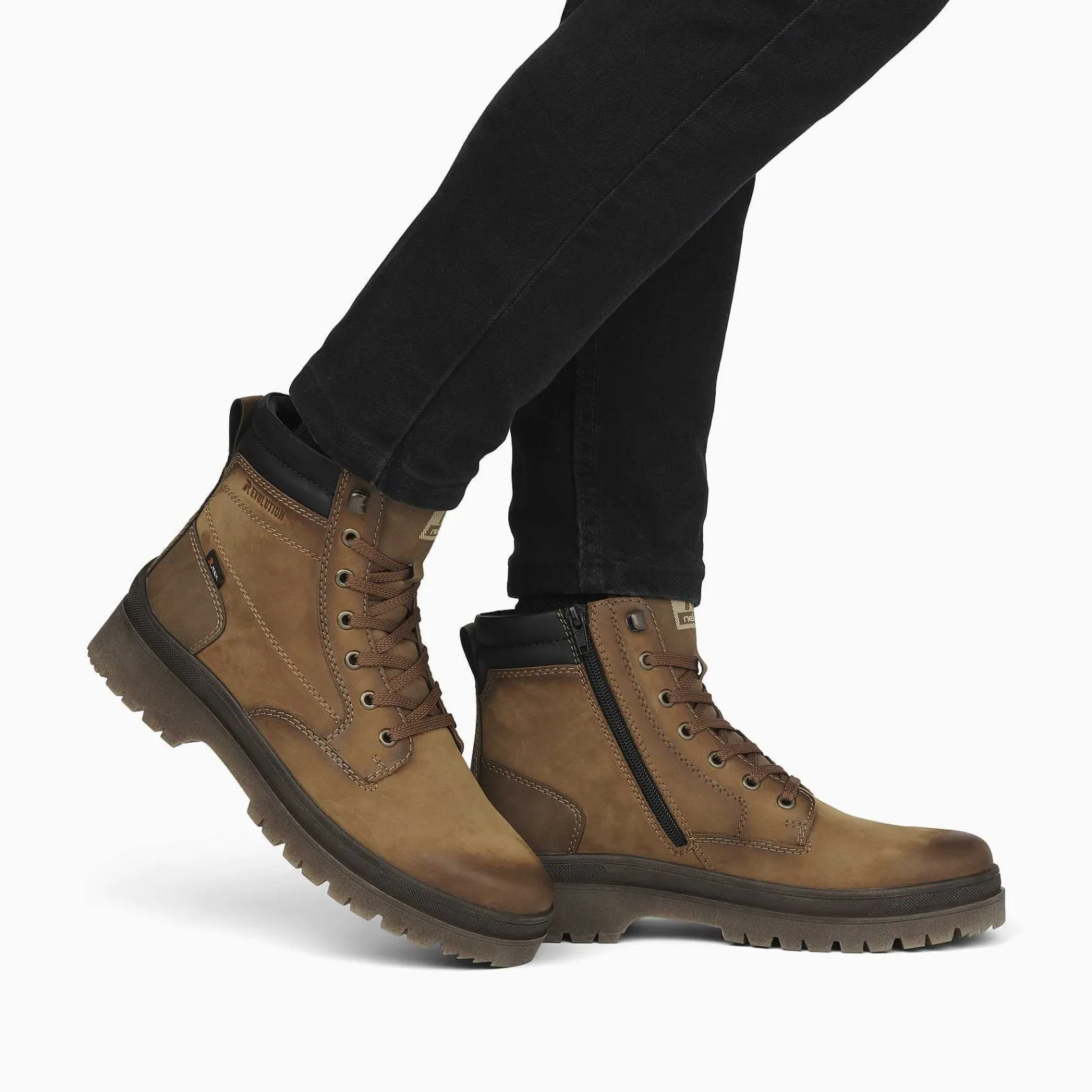 New Men'S Corded Boots Wood Brown Men'S Boots