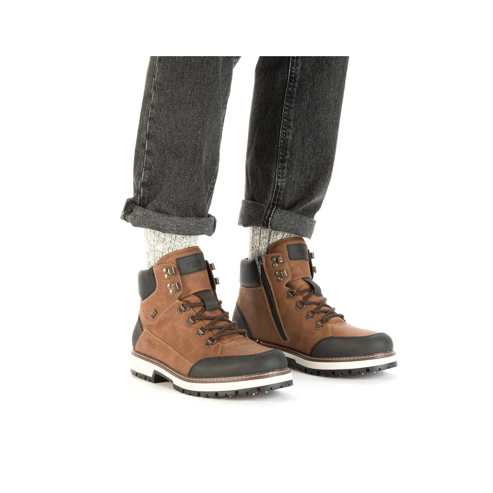 Outlet Men'S Corded Boots Light Brown-Black Men'S Boots