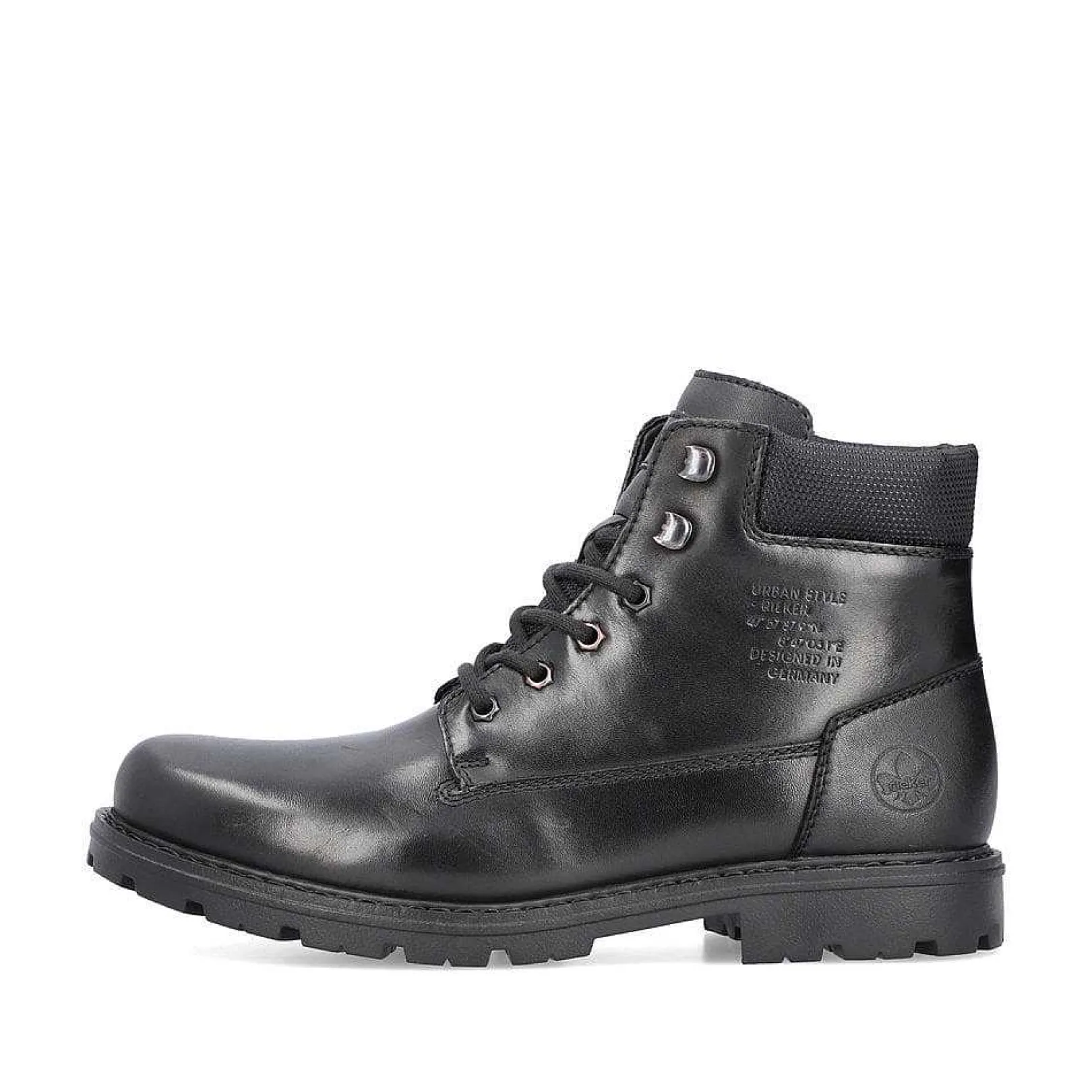 New Men'S Corded Boots, Glossy Black Men'S Boots