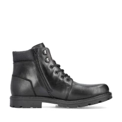 New Men'S Corded Boots, Glossy Black Men'S Boots