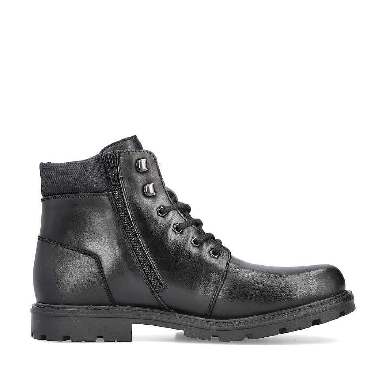 New Men'S Corded Boots, Glossy Black Men'S Boots