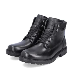 New Men'S Corded Boots, Glossy Black Men'S Boots