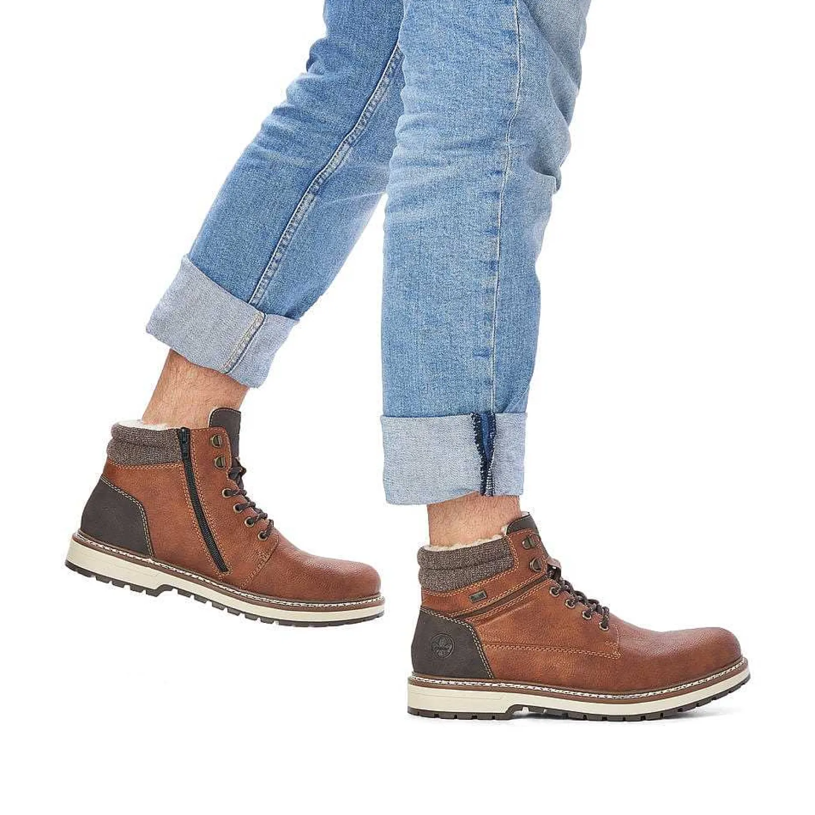 New Men'S Corded Boots Chestnut Brown Men'S Boots
