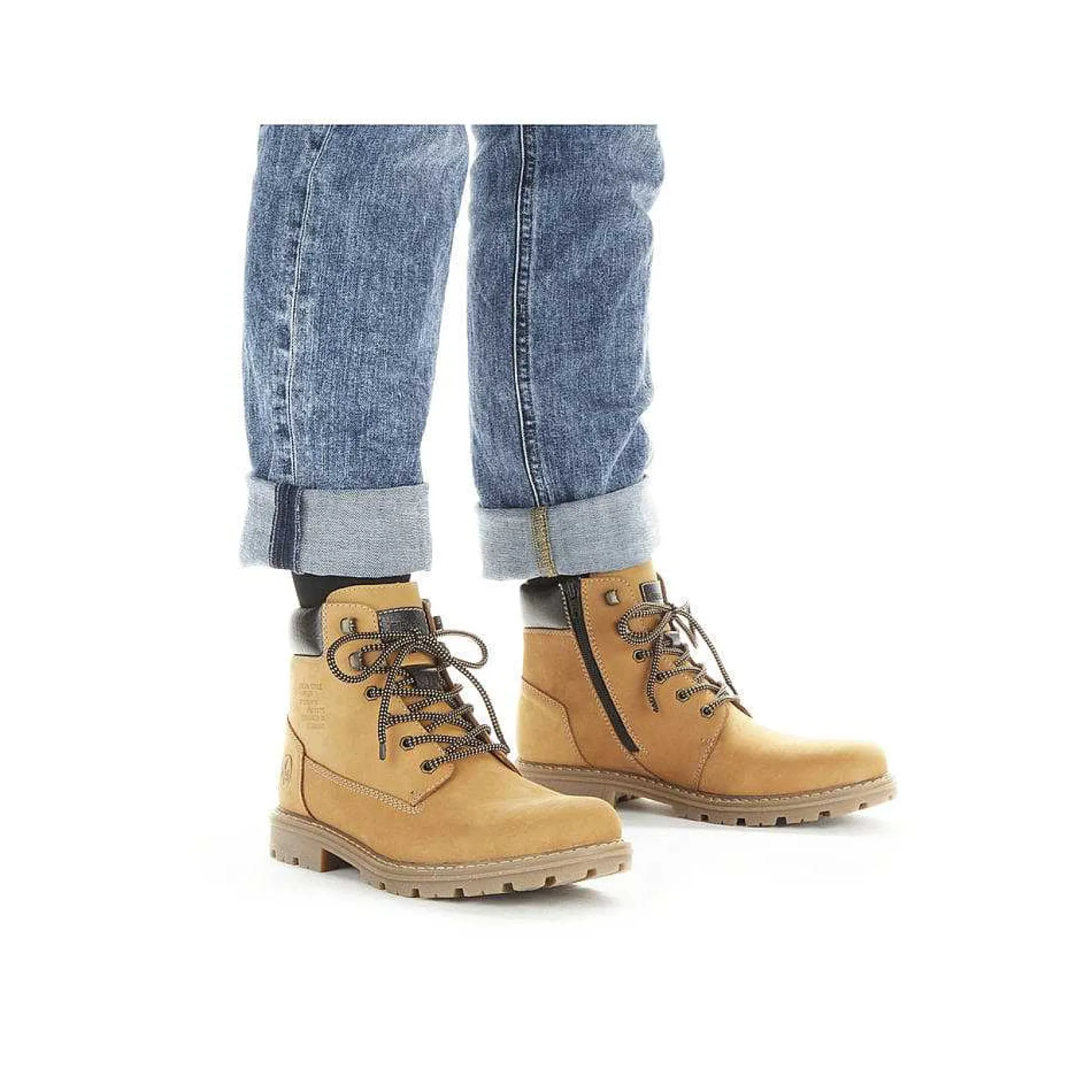 Hot Men'S Corded Boots Golden Yellow Men'S Boots