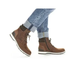Hot Men'S Corded Boots Chestnut Brown Men'S Boots