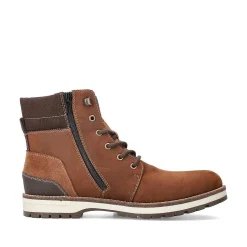 Hot Men'S Corded Boots Chestnut Brown Men'S Boots