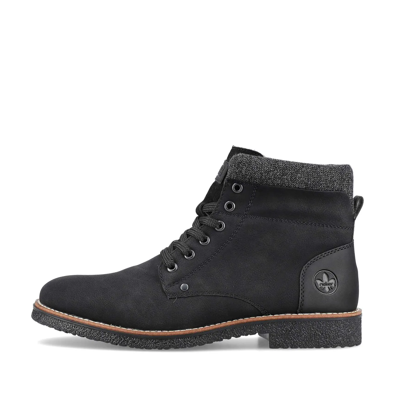 New Men'S Corded Boots Deep Black Men'S Boots