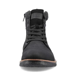 New Men'S Corded Boots Deep Black Men'S Boots