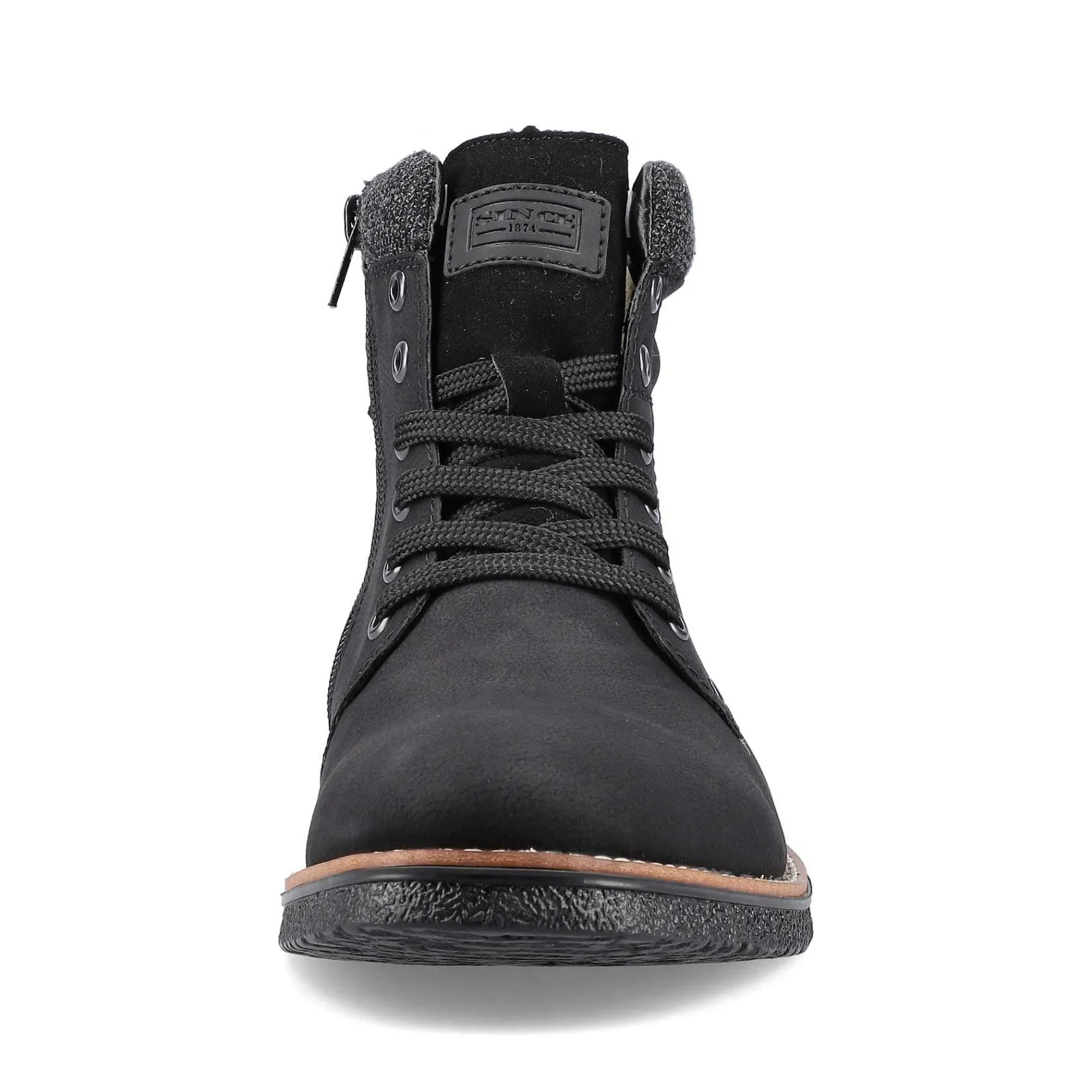 New Men'S Corded Boots Deep Black Men'S Boots