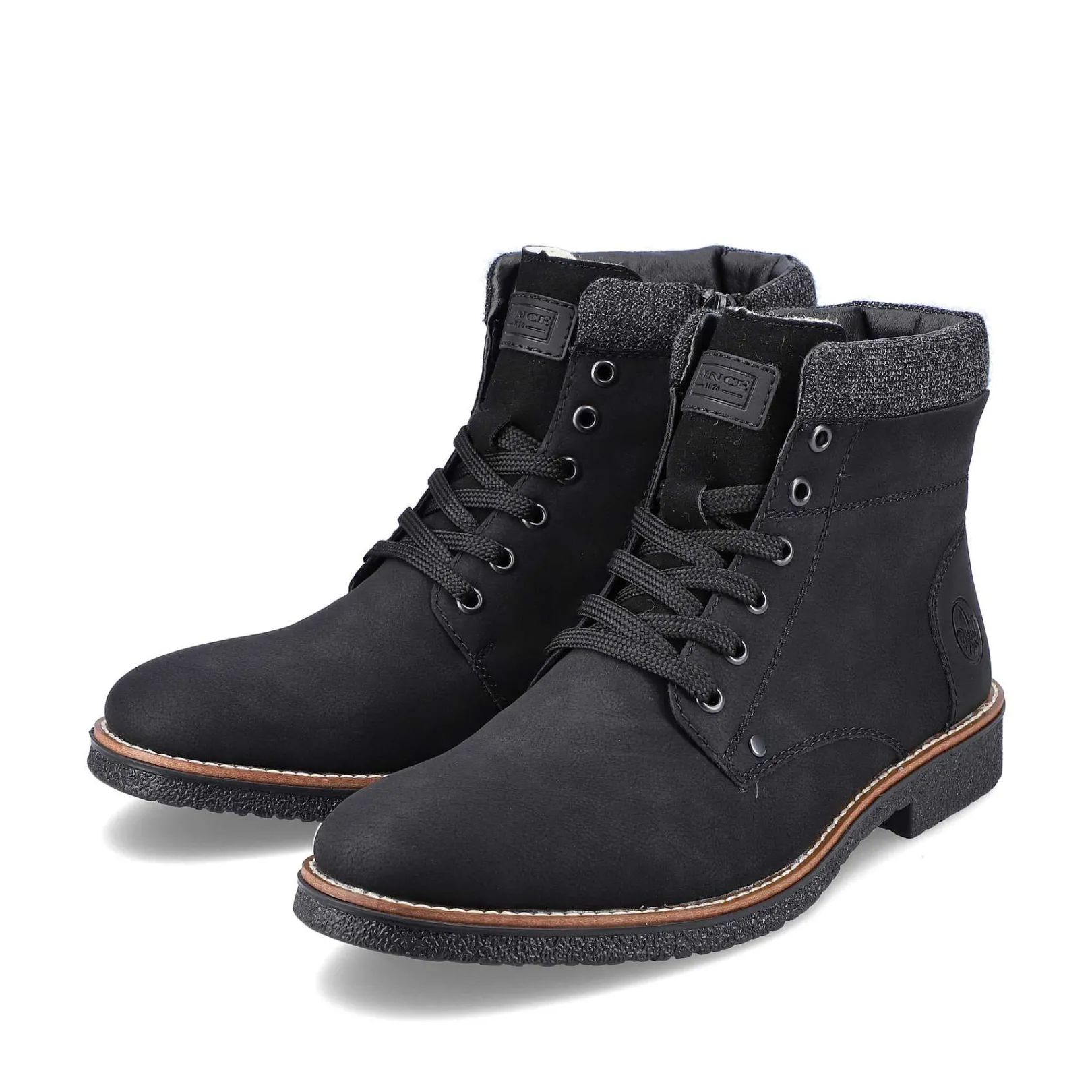 New Men'S Corded Boots Deep Black Men'S Boots