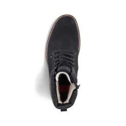 New Men'S Corded Boots Deep Black Men'S Boots