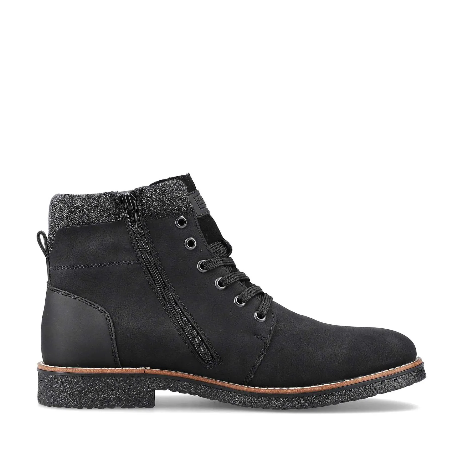 New Men'S Corded Boots Deep Black Men'S Boots
