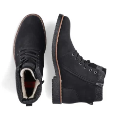 New Men'S Corded Boots Deep Black Men'S Boots