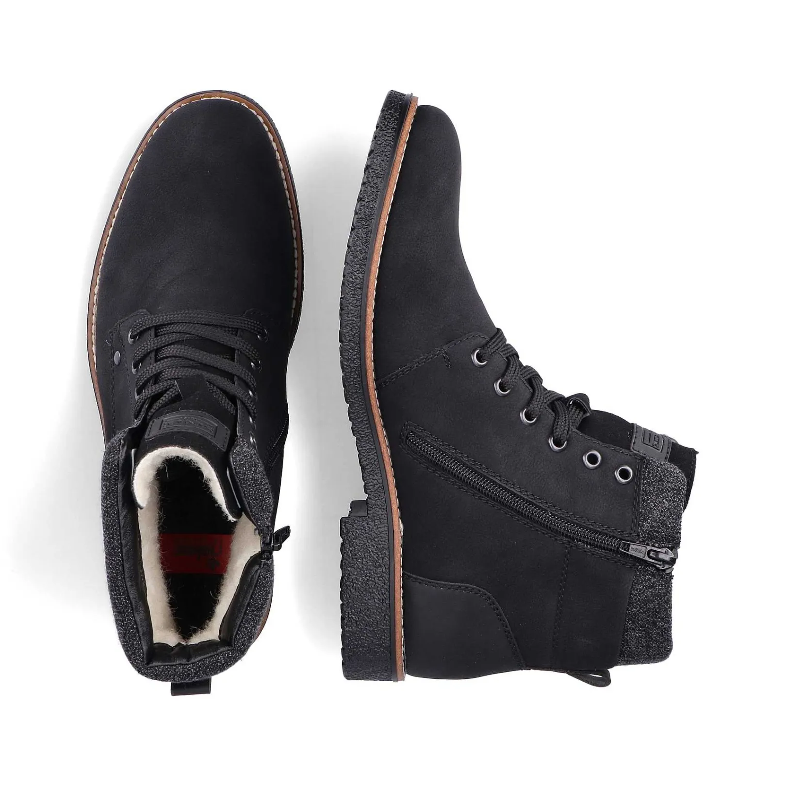 New Men'S Corded Boots Deep Black Men'S Boots