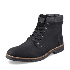 New Men'S Corded Boots Deep Black Men'S Boots