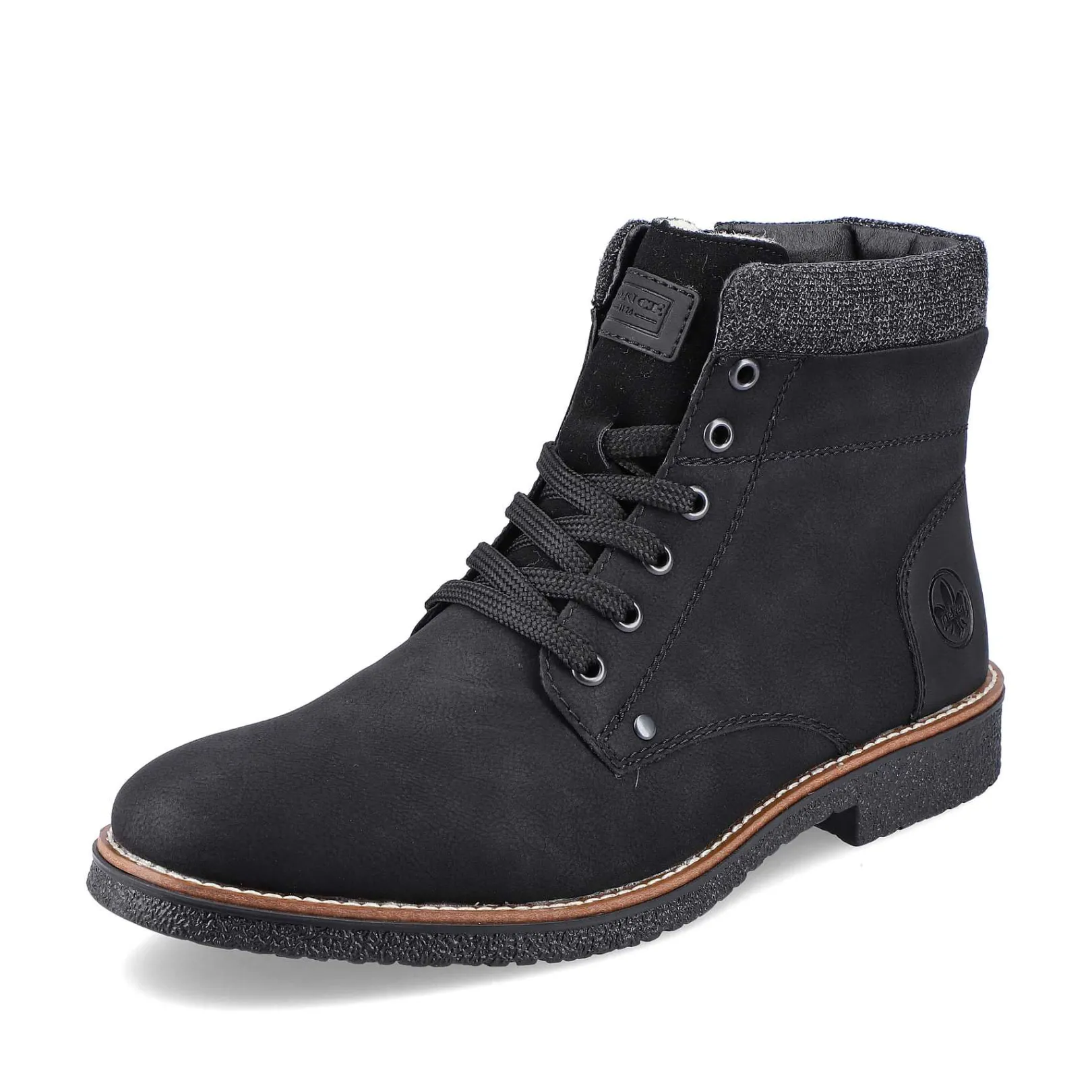 New Men'S Corded Boots Deep Black Men'S Boots