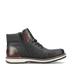 Hot Men'S Corded Boots Graphite Black Men'S Boots