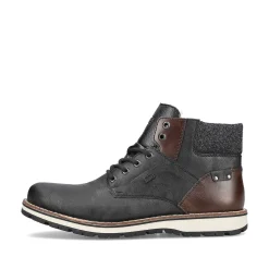 Hot Men'S Corded Boots Graphite Black Men'S Boots