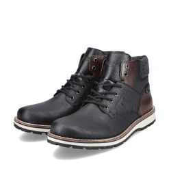 Hot Men'S Corded Boots Graphite Black Men'S Boots