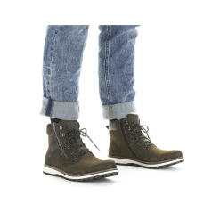 New Men'S Corded Boots Olive Green Men'S Boots