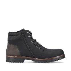 New Men'S Corded Boots Asphalt Black Men'S Boots