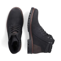 New Men'S Corded Boots Asphalt Black Men'S Boots