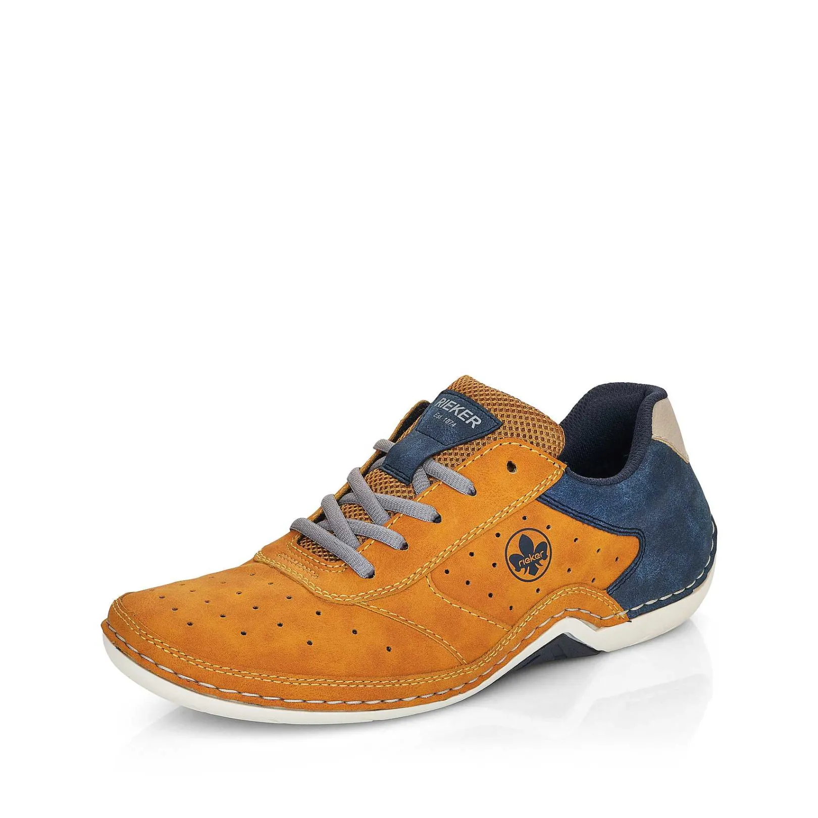Clearance Men'S Lace-Up Shoes Golden Yellow-Royal Blue Men'S Low Shoes & Slippers