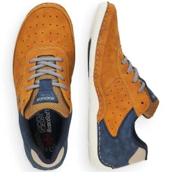 Clearance Men'S Lace-Up Shoes Golden Yellow-Royal Blue Men'S Low Shoes & Slippers